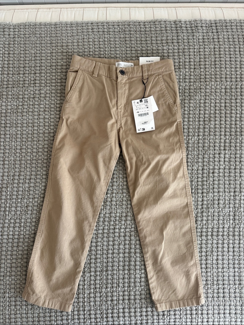 Zara Kids Slim Fit Khaki Chinos - Tan